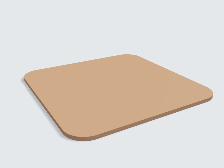Abgerundetes Rechteck Caramelbeige