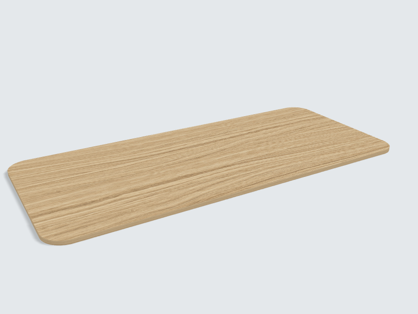 Abgerundetes Rechteck Eiche Furnier