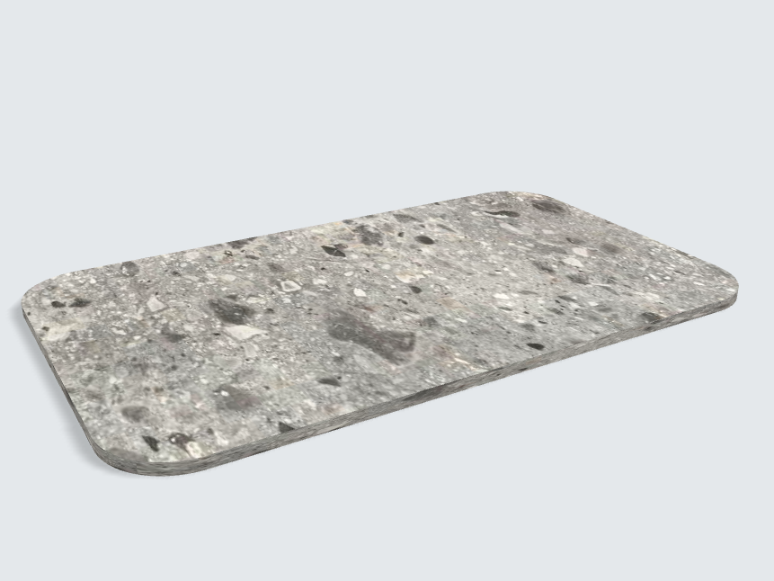 Abgerundetes Rechteck F021 ST75 Triestino Terrazzo grau