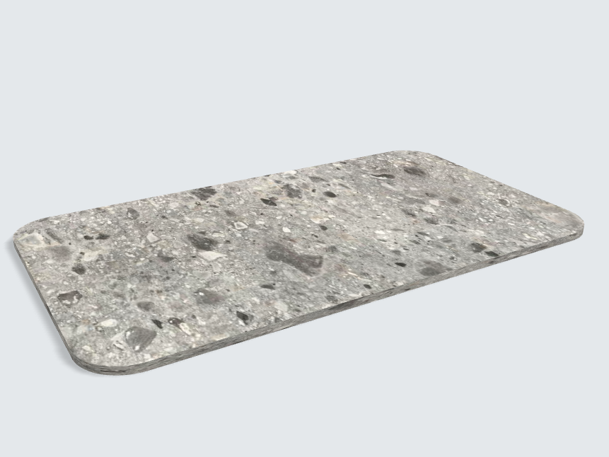 Abgerundetes Rechteck F021 ST75 Triestino Terrazzo grau
