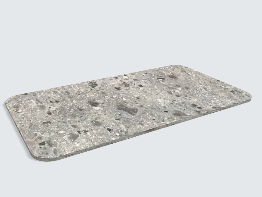 Abgerundetes Rechteck F021 ST75 Triestino Terrazzo grau