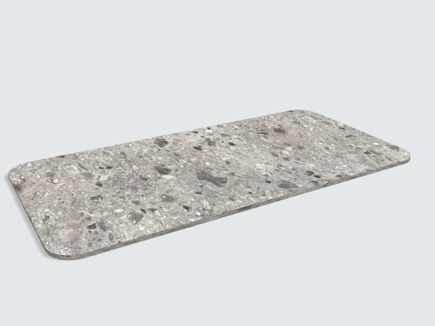 Abgerundetes Rechteck F021 ST75 Triestino Terrazzo grau