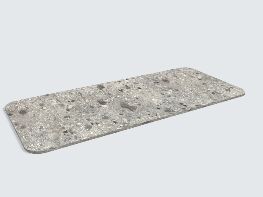 Abgerundetes Rechteck F021 ST75 Triestino Terrazzo grau