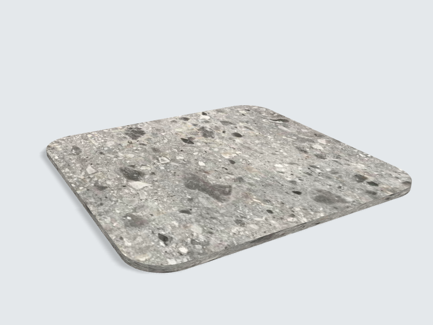 Abgerundetes Rechteck F021 ST75 Triestino Terrazzo grau