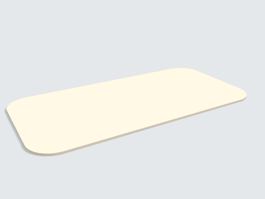 Abgerundetes Rechteck Leinen Beige Silktouch
