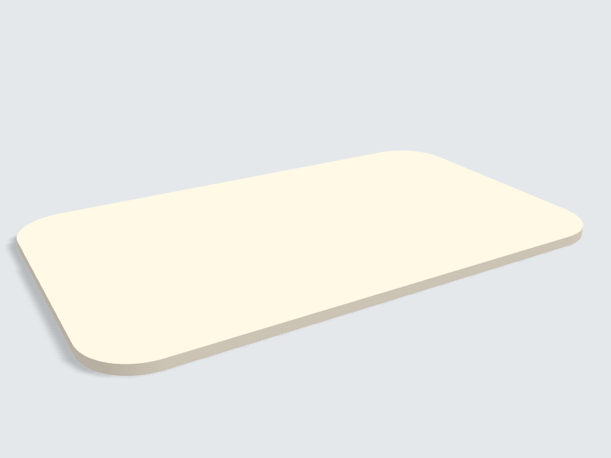 Abgerundetes Rechteck Leinen Beige Silktouch