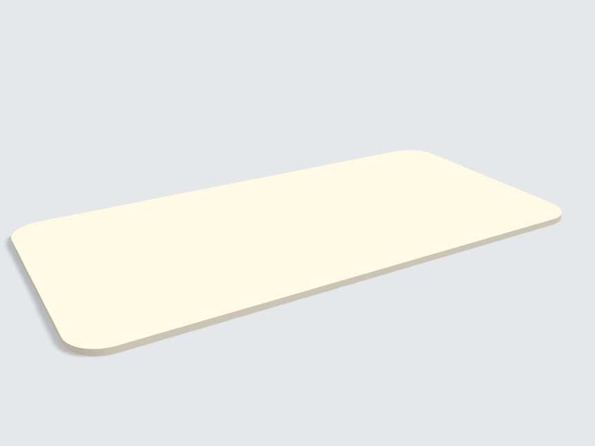 Abgerundetes Rechteck Leinen Beige Silktouch