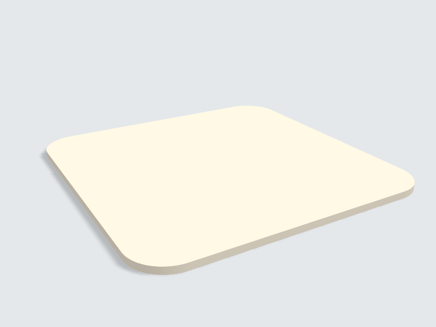 Abgerundetes Rechteck Leinen Beige Silktouch