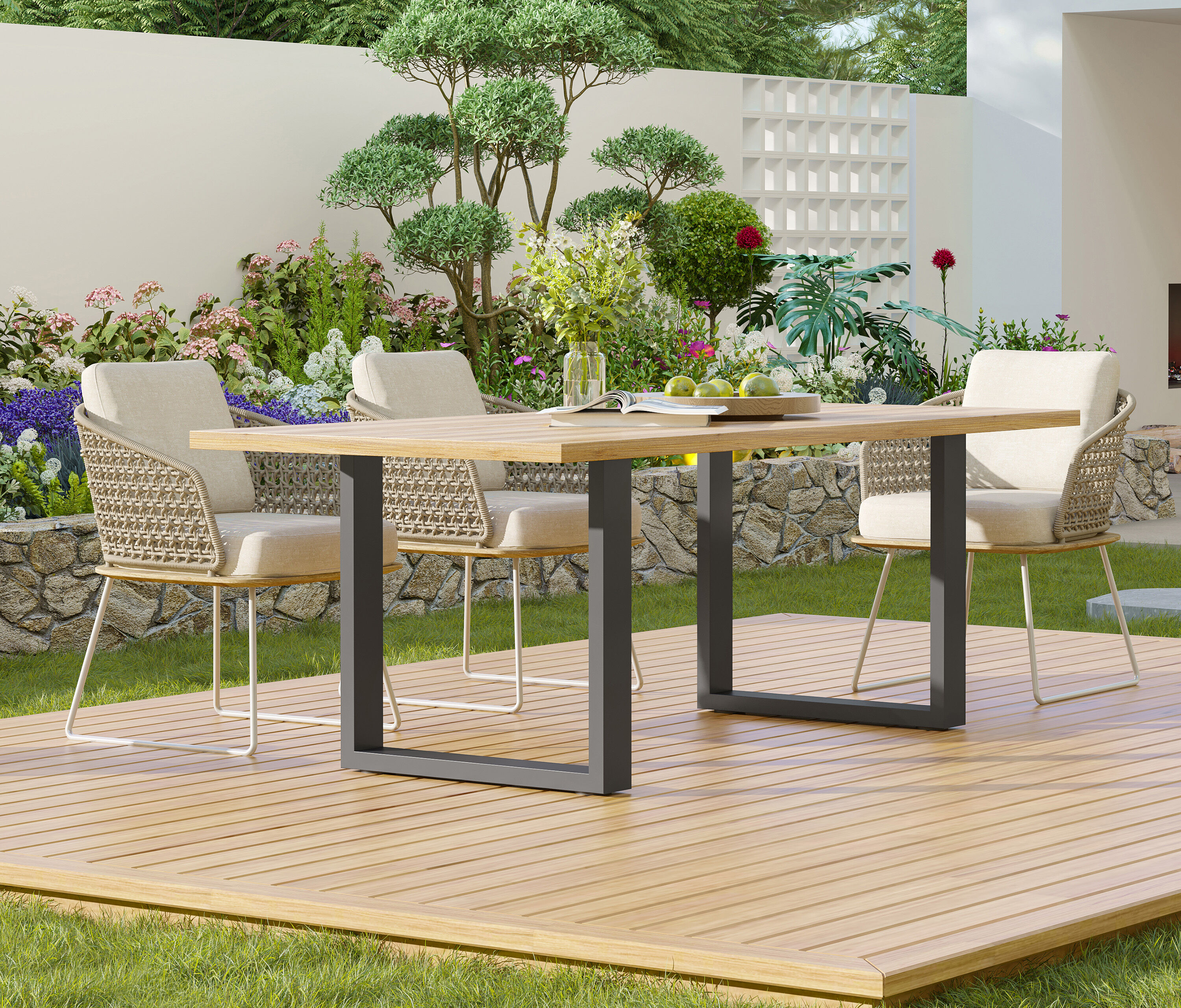 Outdoor Tischgestell U-Frame | 2er Set Edelstahl gebürstet