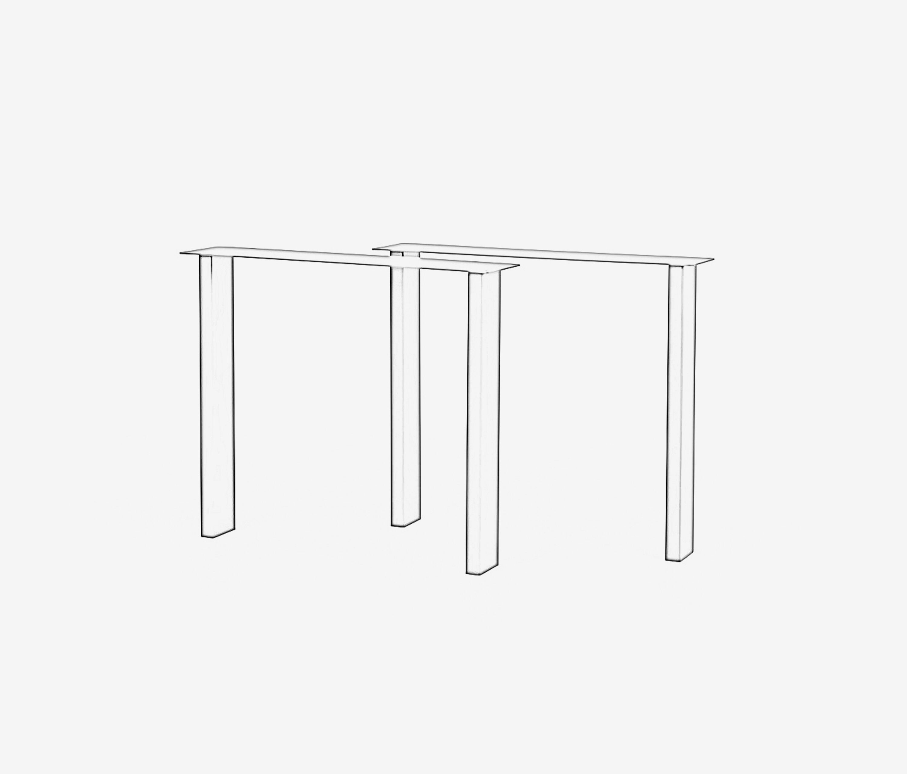 Tischgestell Straight | 2er Set Rohstahl