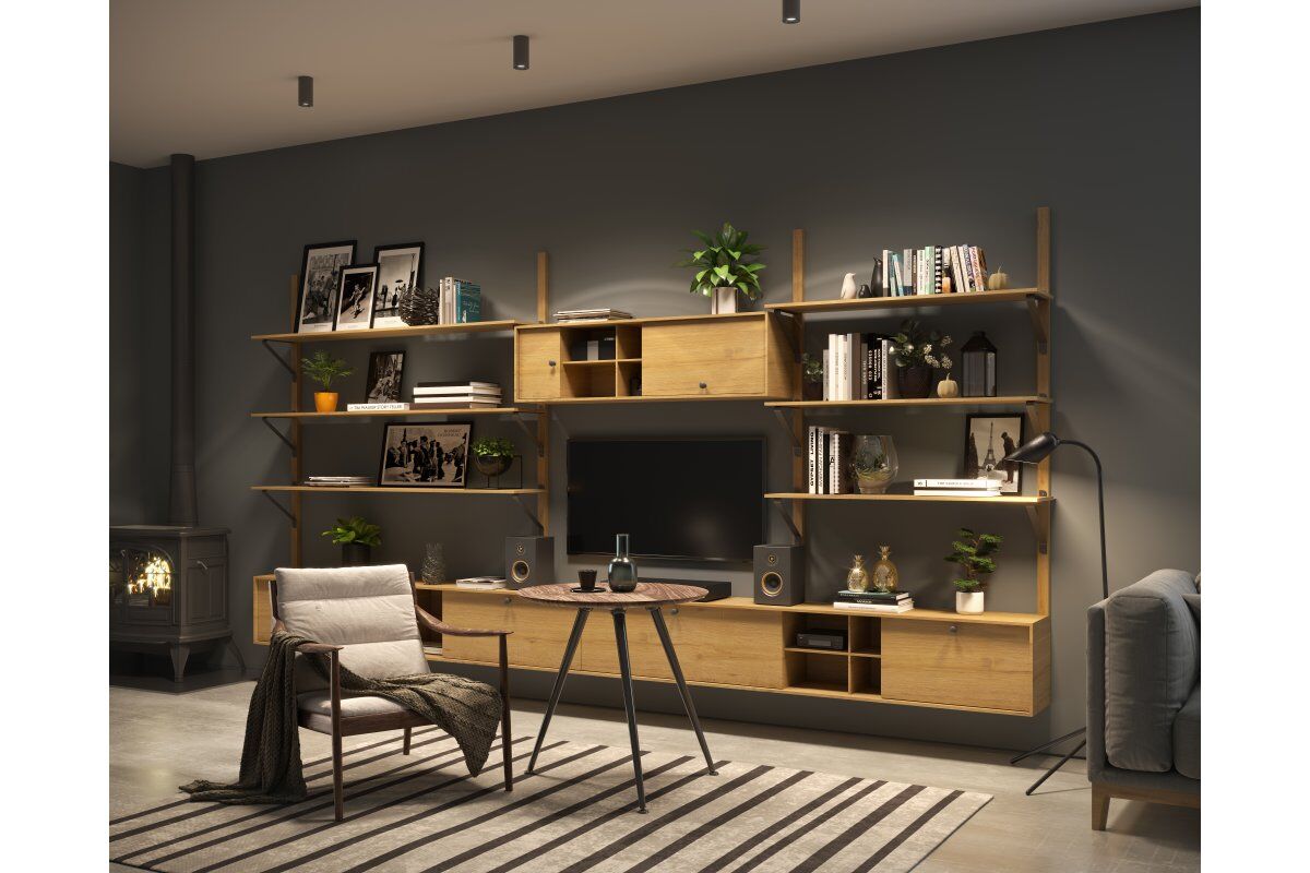 Regalbodenhalter Industrial Style | Schwarz