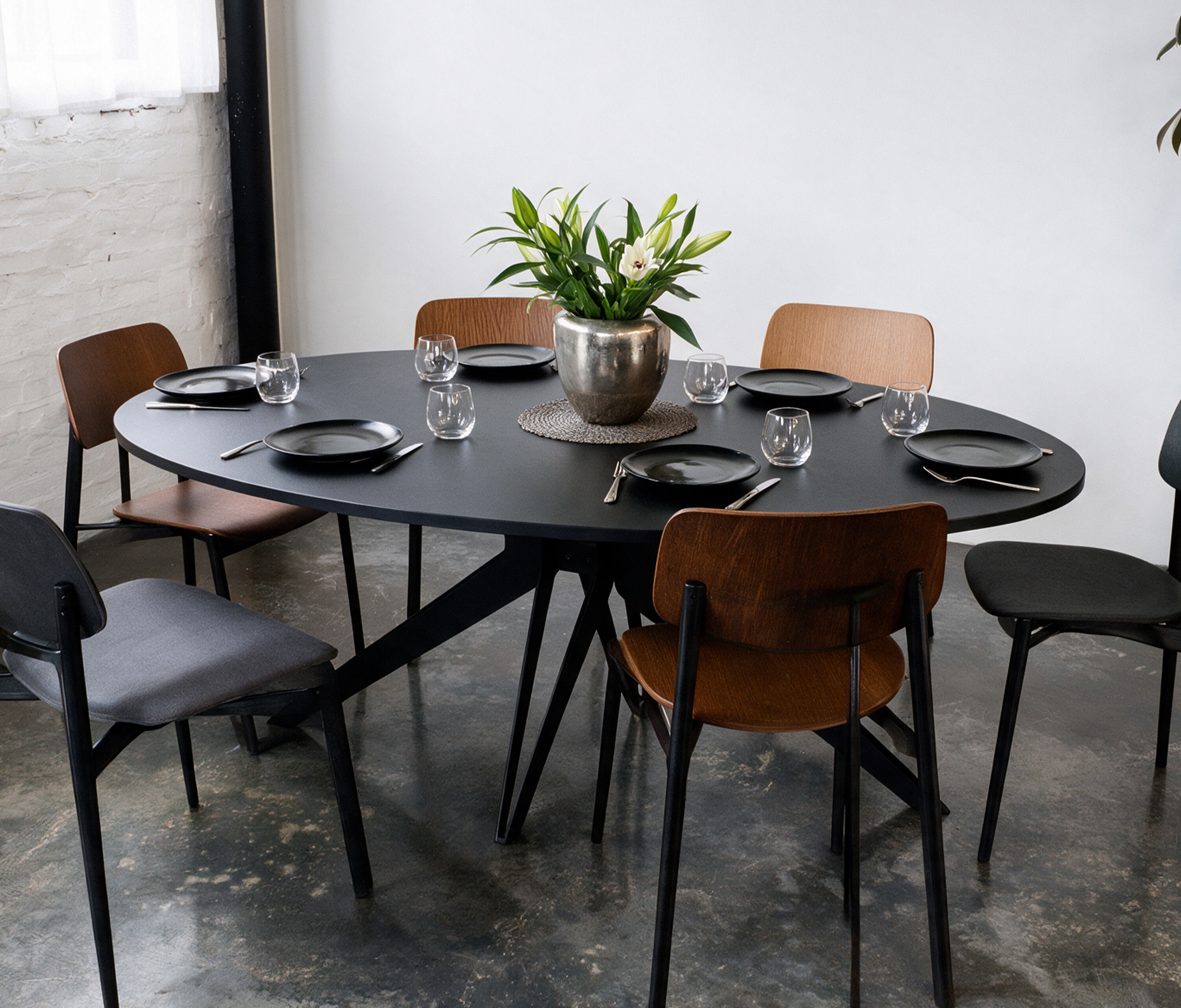 Rechteckige Melamintischplatte Schwarz 100x60 19 mm