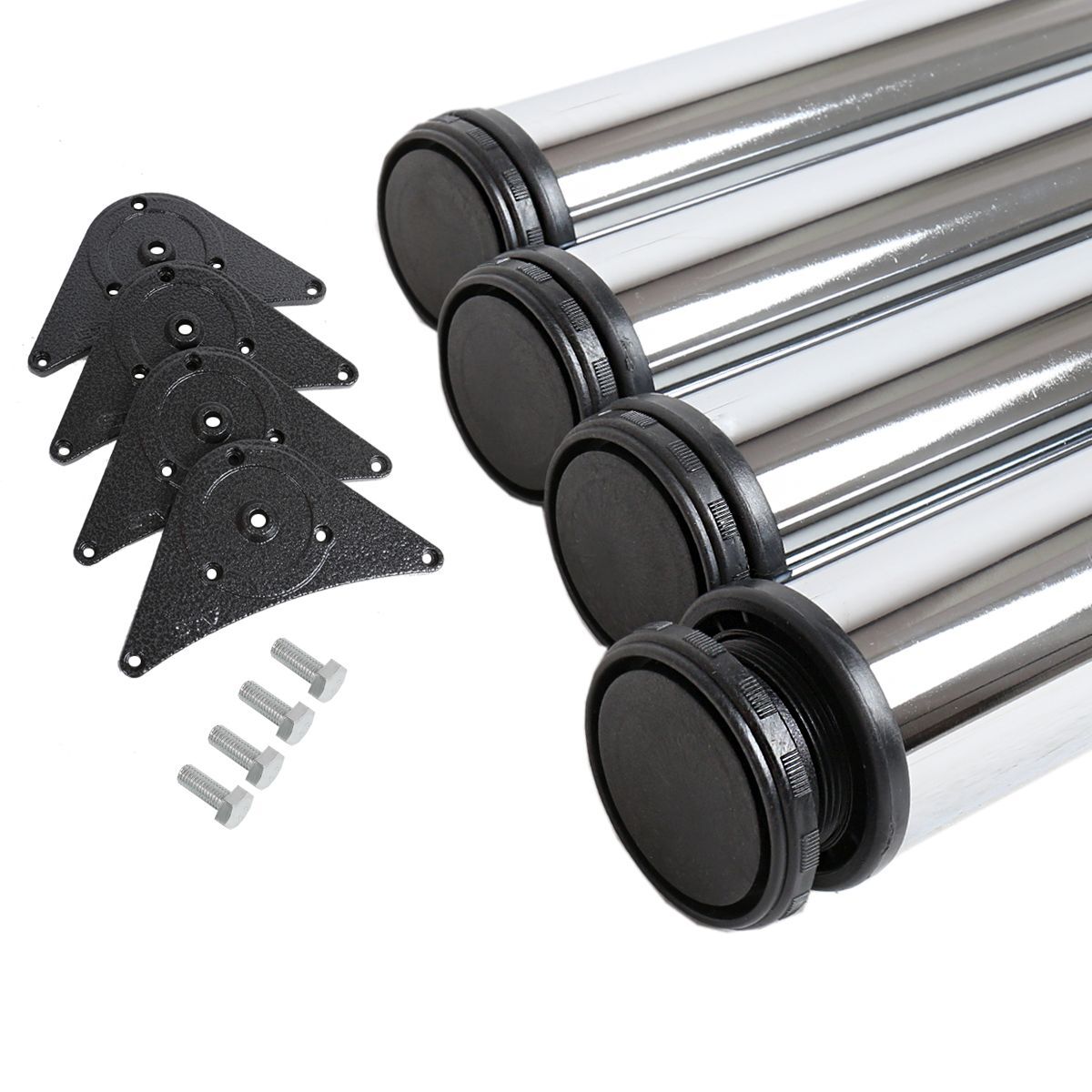 Runde Tischbeine | 4er Set | Höhenverstellbar 82 - 85 cm | ø 6 cm