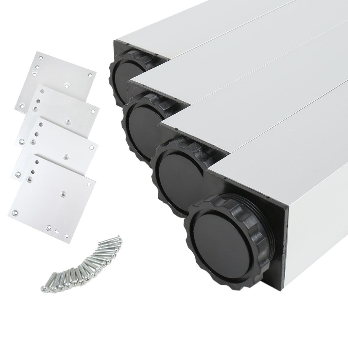 Aluminium Tischbeine | eckig | 4er Set | Höhenverstellbar 71-74 cm