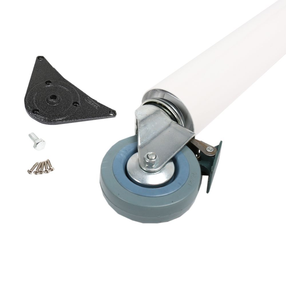 Tischbeine mit Rollen | 4er Set  | 71 cm hoch | ø 6 cm Weiß
