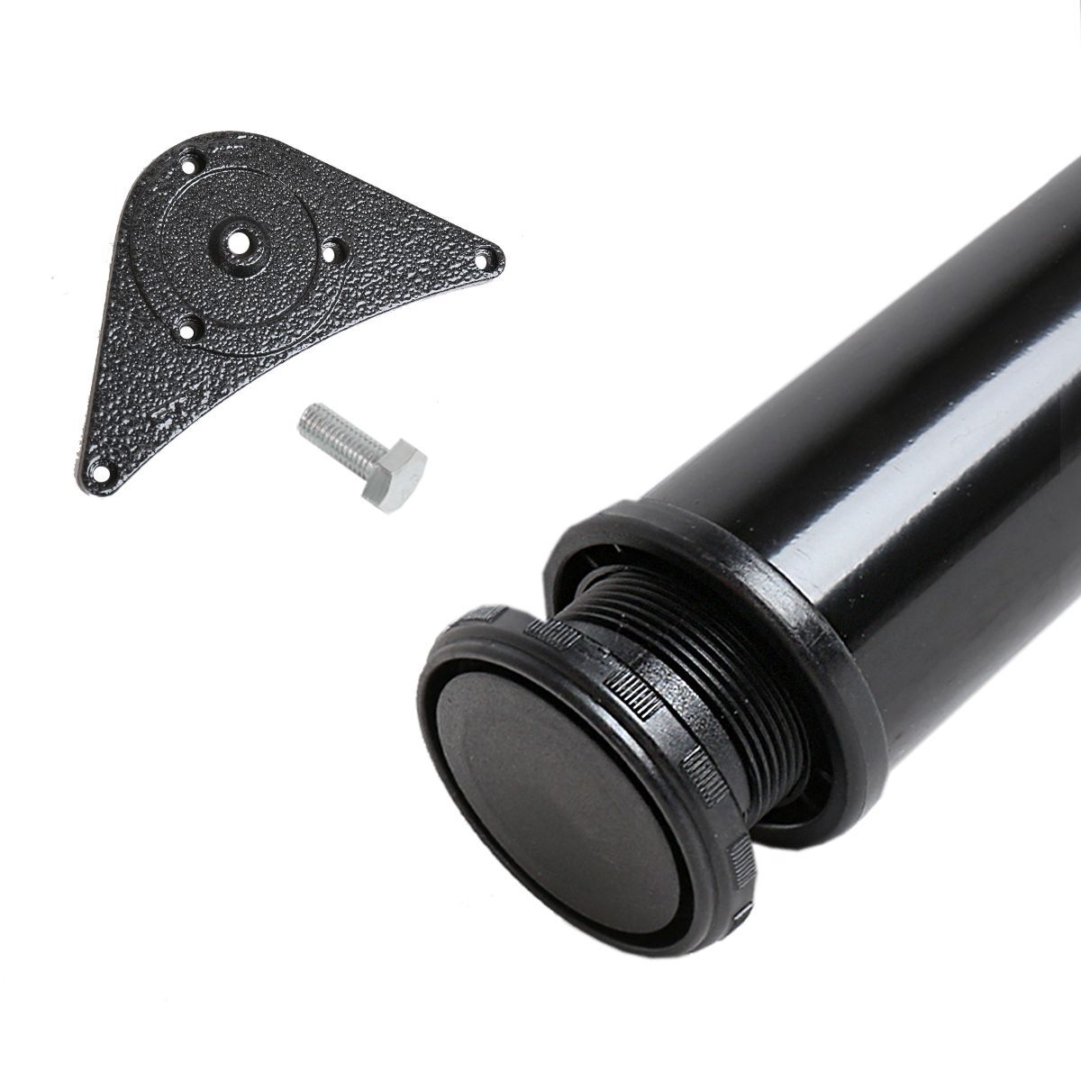 Rundes Tischbein | Höhenverstellbar 82 - 85 cm | ø 6 cm Schwarz