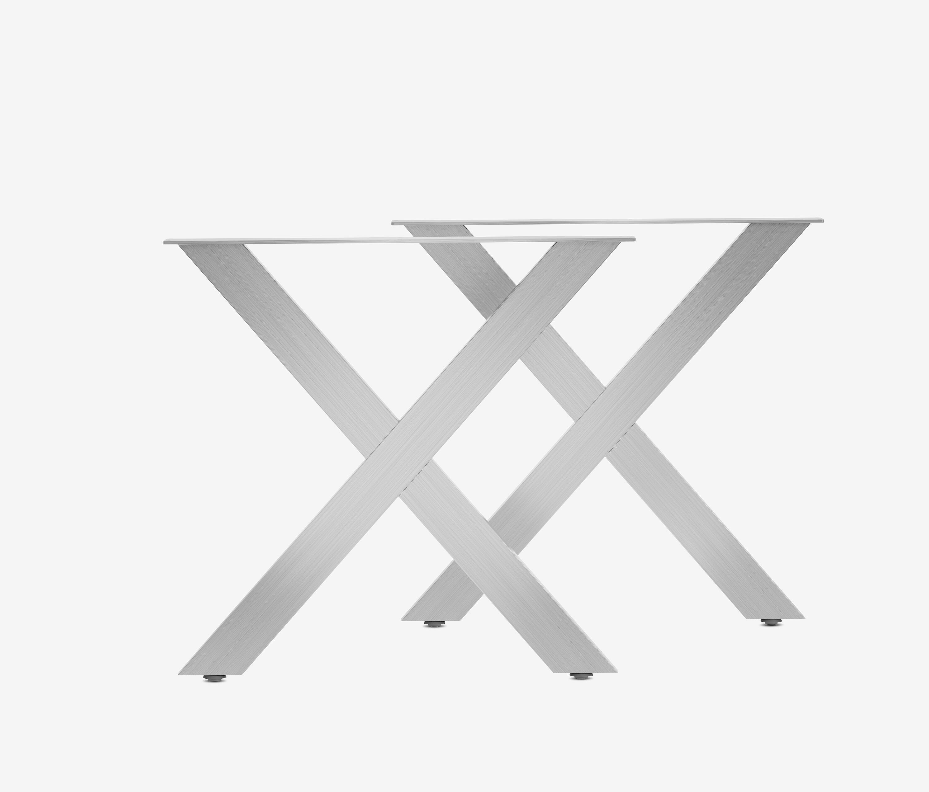 Outdoor Tischgestell X-Frame | 2er Set Edelstahl gebürstet