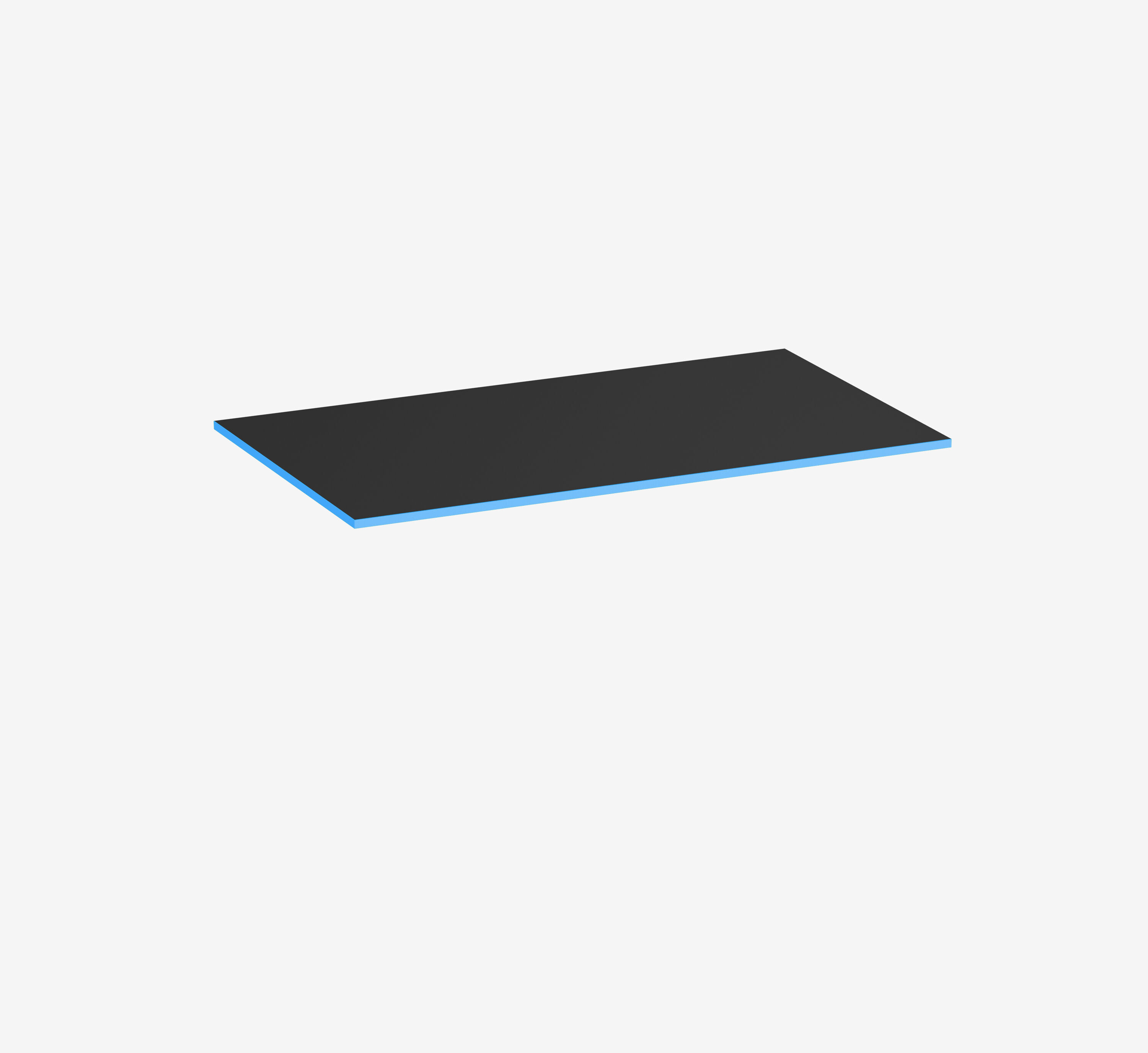 Gaming Tischplatte Rechteck, Schwarz, Klassik, 1400 x 800 x 19 mm, Kante Ocean