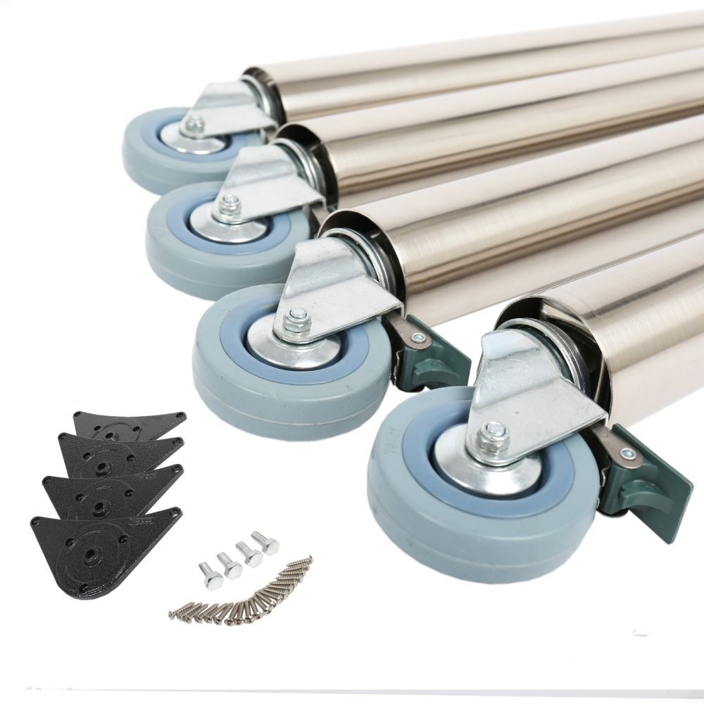 Tischbeine auf Rollen | 4er Set  | 87 cm hoch | ø 6 cm