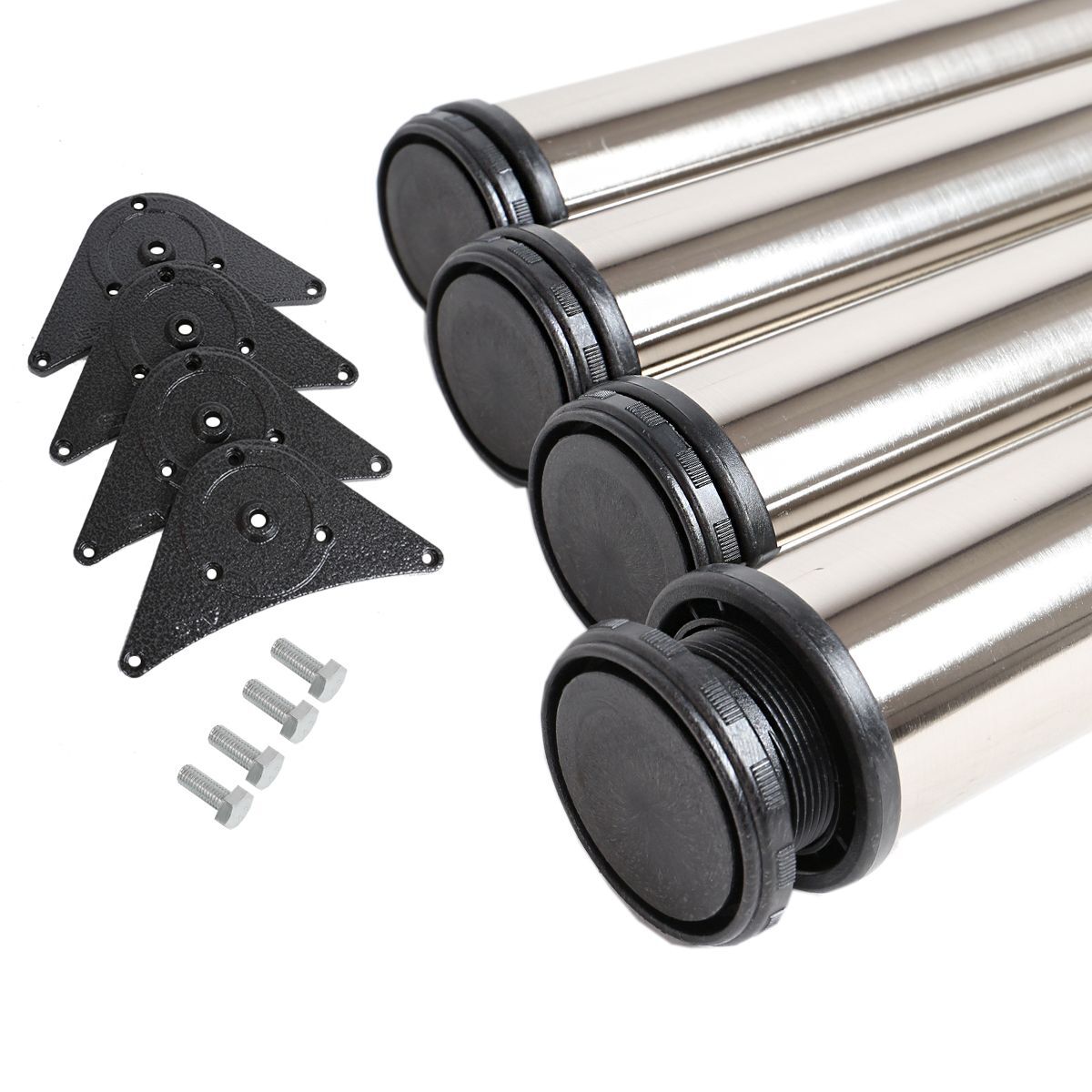 Rundes Tischbein | 4er Set | Höhenverstellbar 110-113 cm | ø 6 cm