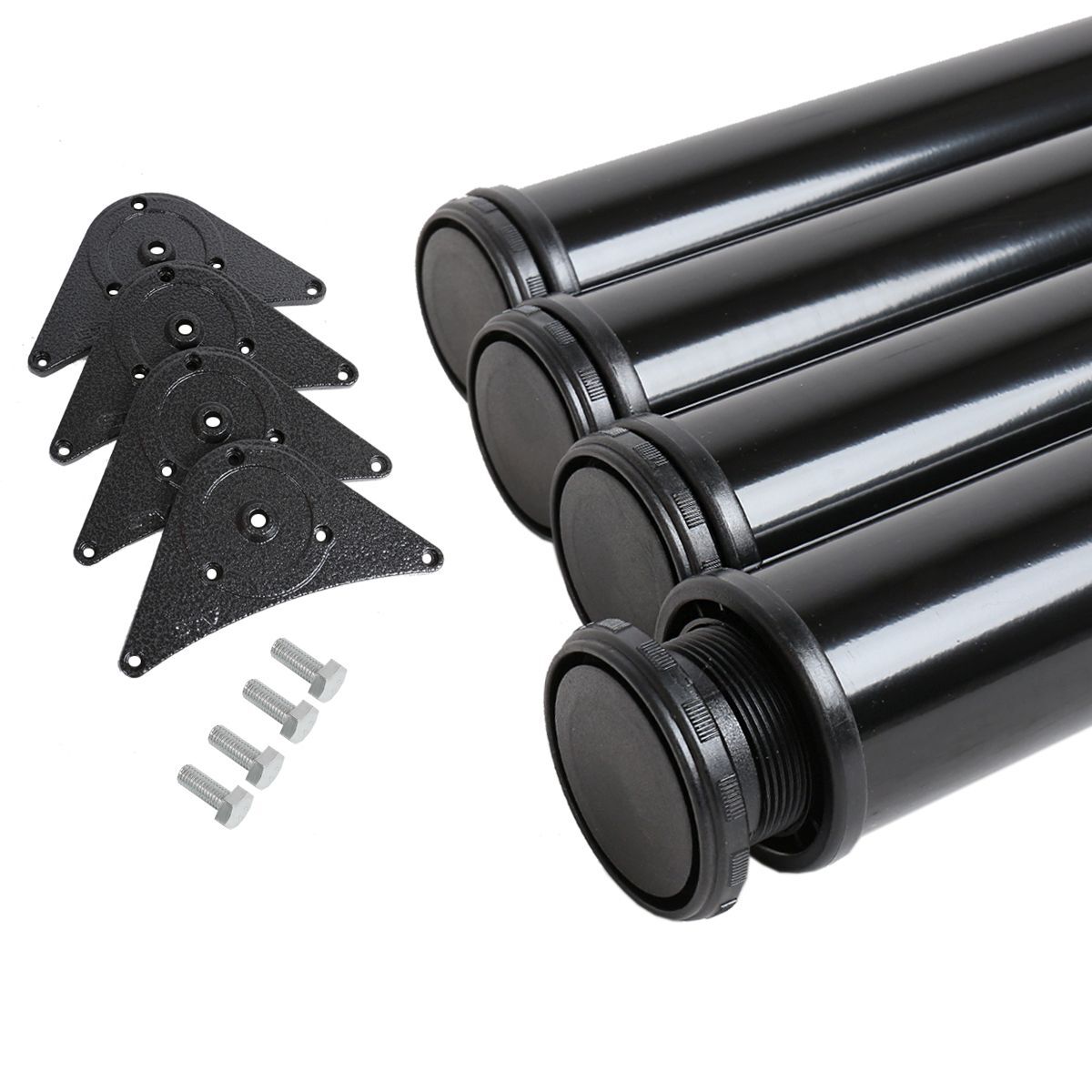 Runde Tischbeine | 4er Set | Höhenverstellbar 71 - 74 cm | ø 6 cm