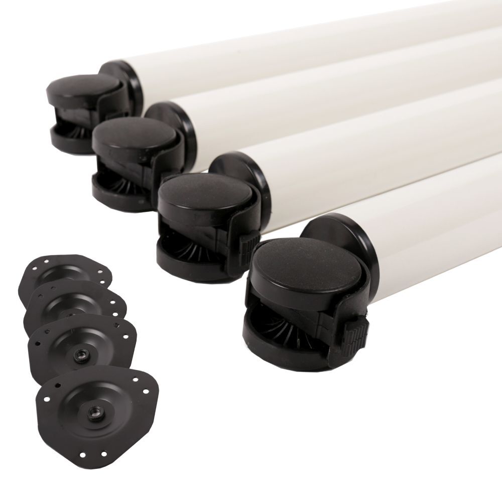 Tischbeine auf Rolle | 4er Set  | 87 cm hoch | ø 5 cm