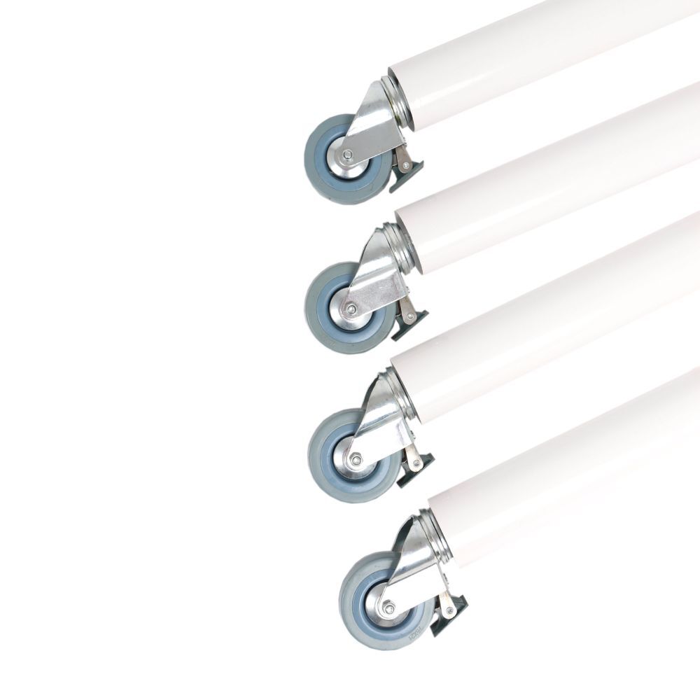 Tischbeine mit Rollen | 4er Set  | 71 cm hoch | ø 6 cm Weiß