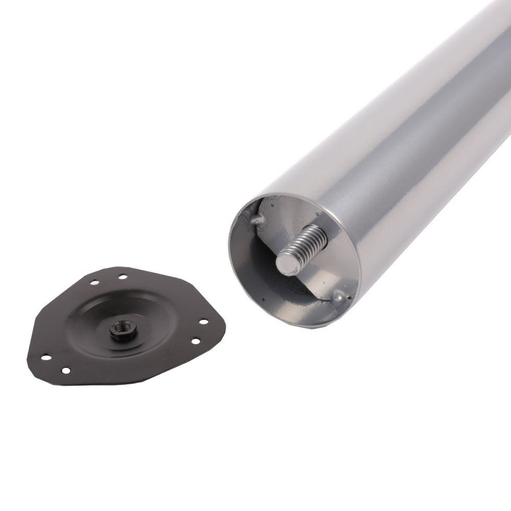 Tischstütze mit Rolle | 71 cm hoch | ø 5 cm Silbergrau - RAL9006