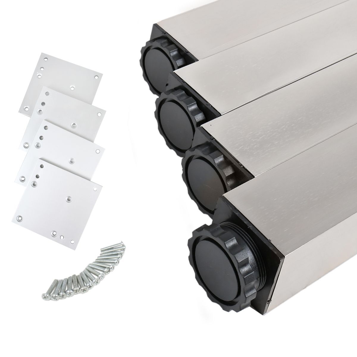Aluminium Tischbeine | eckig | 4er Set | Höhenverstellbar 71-74 cm