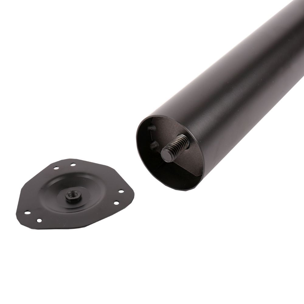 Tischstütze mit Rolle | 71 cm hoch | ø 5 cm Schwarz