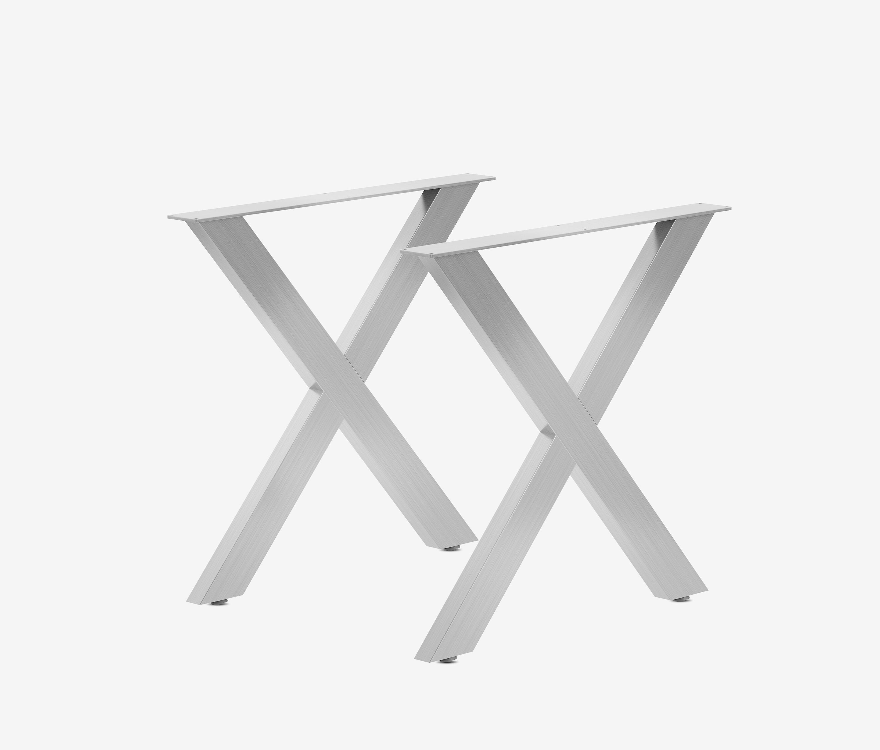 Outdoor Tischgestell X-Frame | 2er Set Edelstahl gebürstet