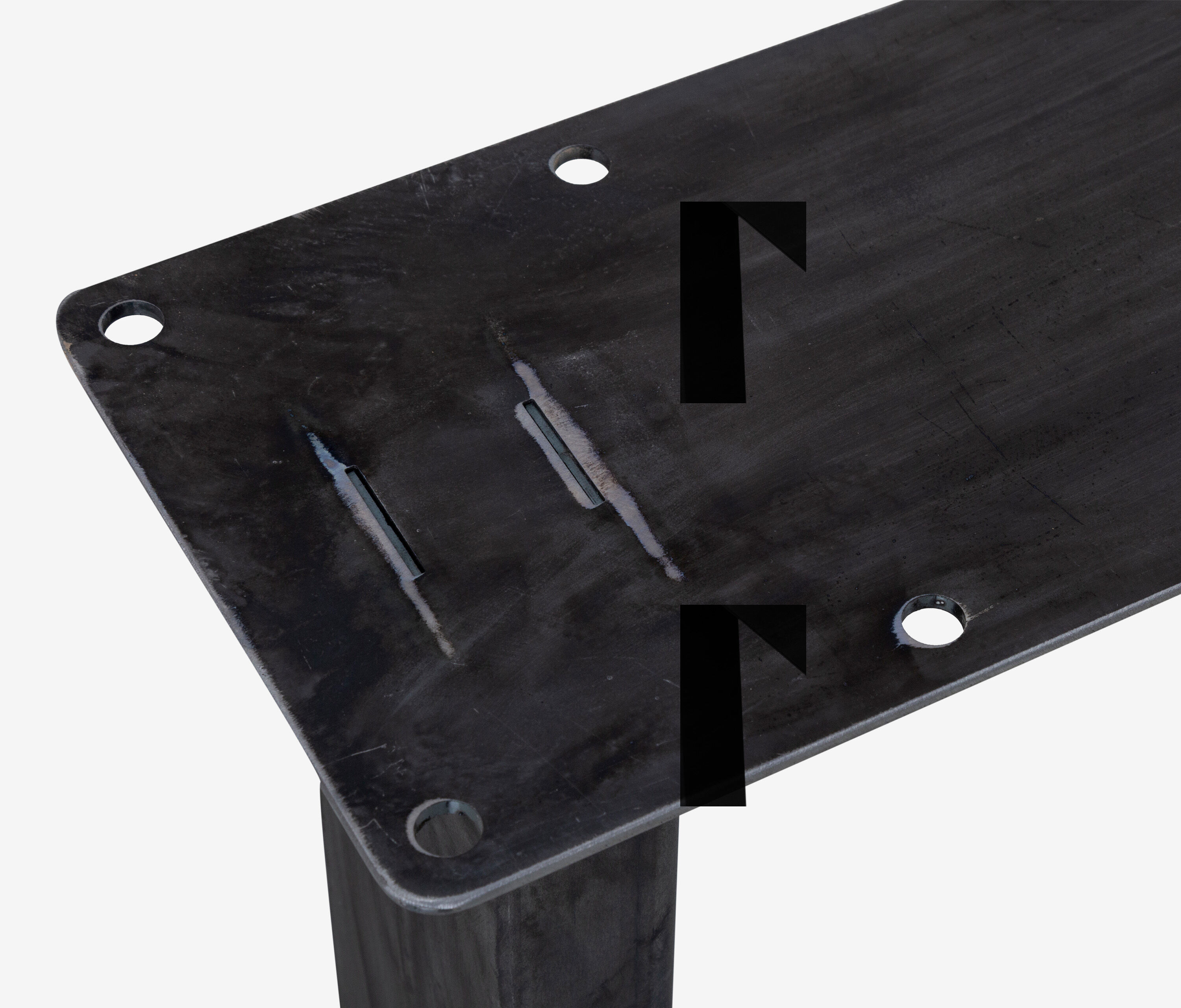 Tischgestell Straight | 2er Set Rohstahl