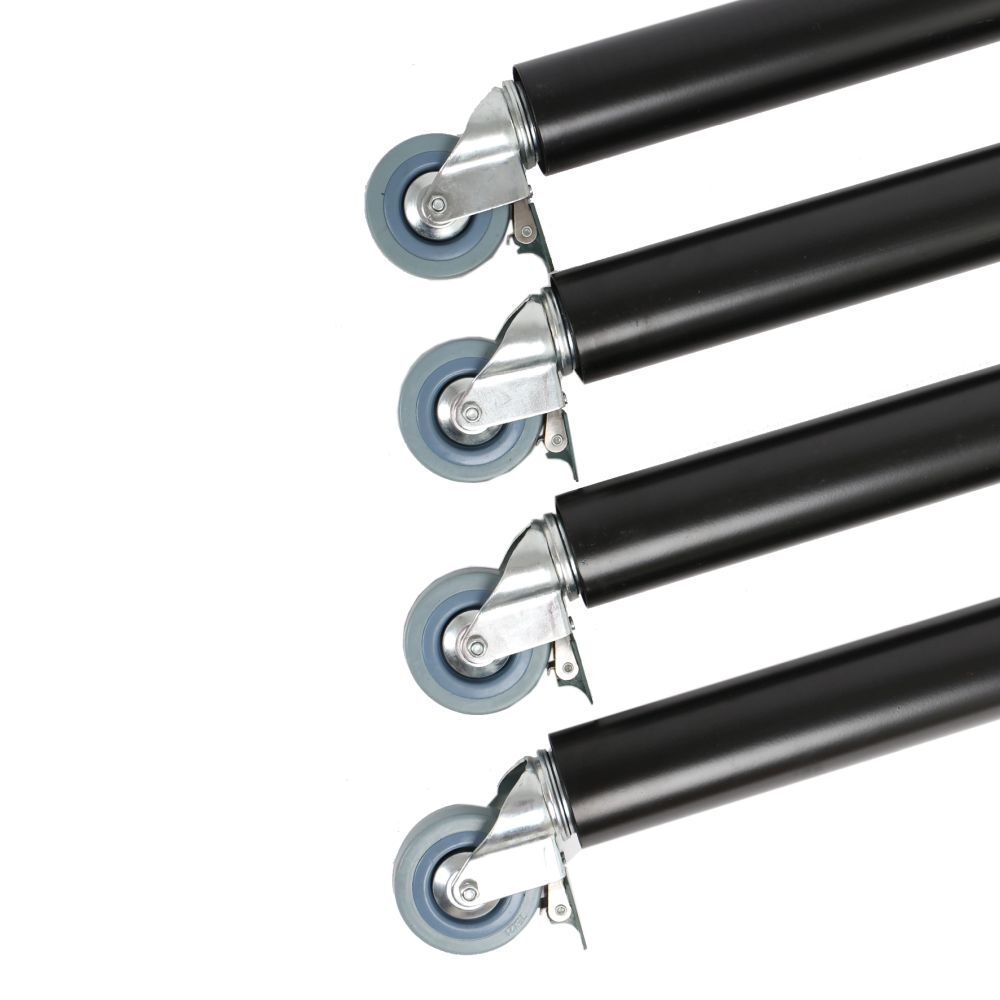 Tischbeine auf Rollen | 4er Set  | 87 cm hoch | ø 6 cm Schwarz