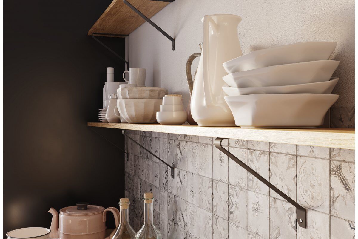 Regalbodenhalter Industrial Style | Schwarz