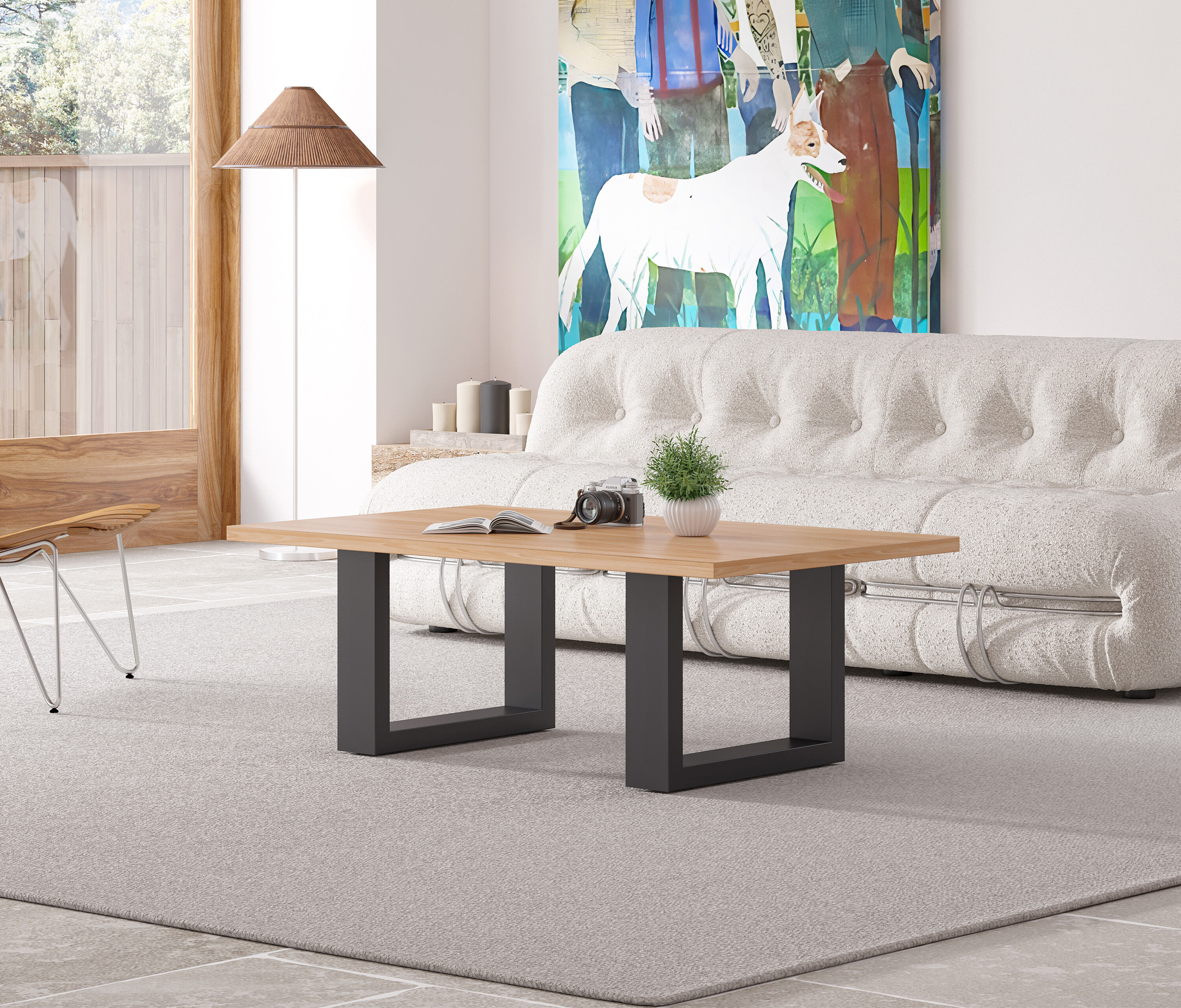 Couchtischgestell U-Frame | 2er Set Rohstahl